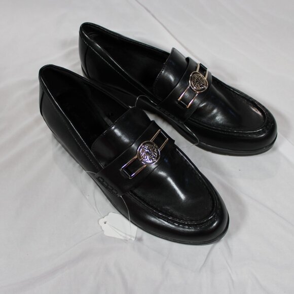 Anne Klein AKqamari Black Wedge Loafer's Slip-On Shoes Size 9 NWOB - Picture 2 of 11